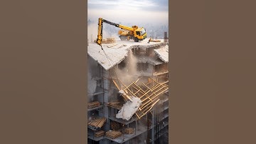 Unbelievable Crane Collapse Caught on Camera : The Whole Building Gives Way! 💥🏗️ #Shorts #disaster