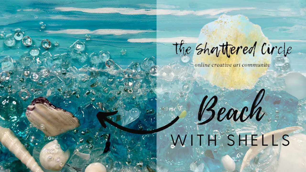 Beach with Shells (Beginner Glass & Resin Art Tutorial)