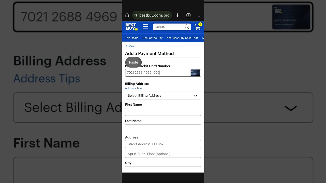 tutorial on how to add bestbuy store card