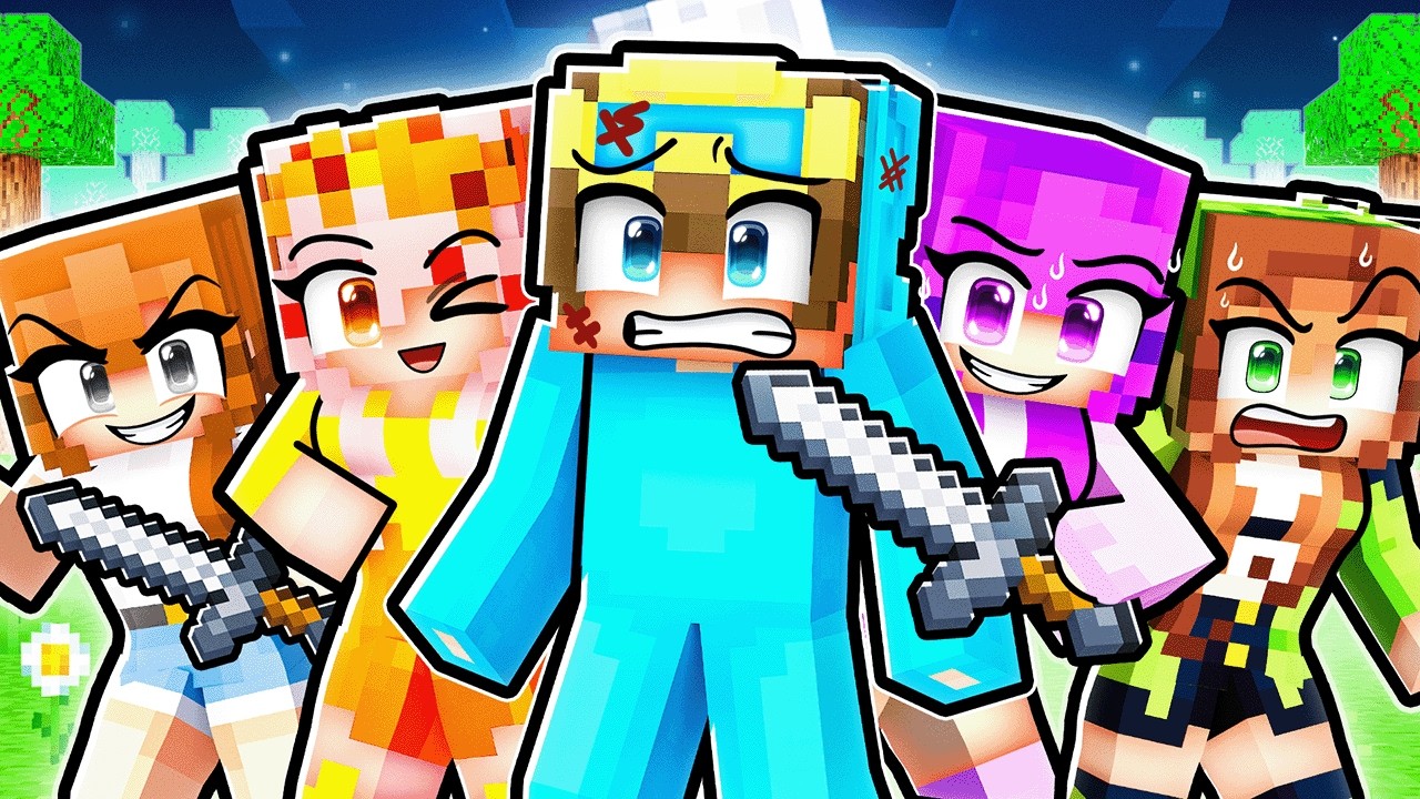 BOYS vs GIRLS Manhunt REMATCH in Minecraft!