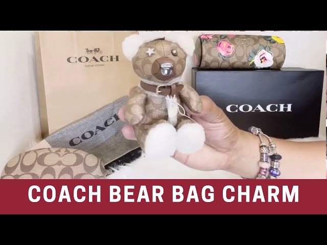 Coach Bear Bag Charm in Signature Canvas Msrp