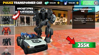 How To Equip Police Transformer Car In Rope Hero Vice Town | Rope Hero Mission | Police Transformer screenshot 5