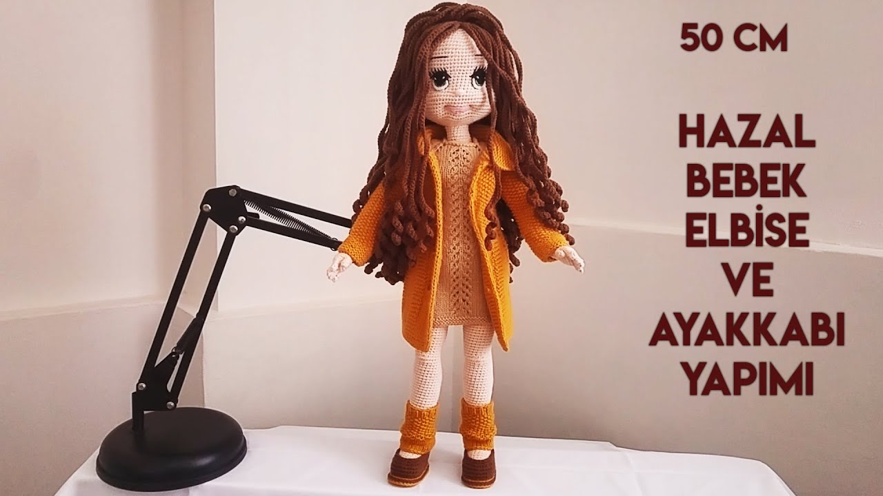 Hazal Bebek  elbise yapımı(how to crochet doll dresses English subtitle)