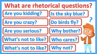 What are rhetorical questions? 🤔 | Types of questions | Learn with examples