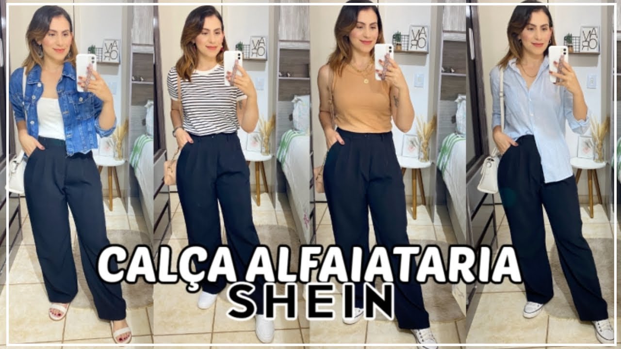 7 LOOKS COM CALÇA SHEIN, como usar calça wide alfaiataria no dia a dia