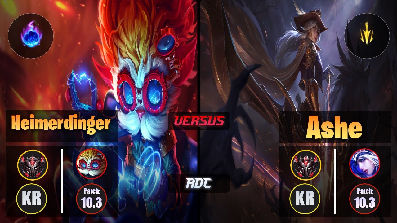GrandMaster HEIMERDINGER [Arcane Comet] (ADC) VS  ASHE - Grandmaster KR Patch 10.3