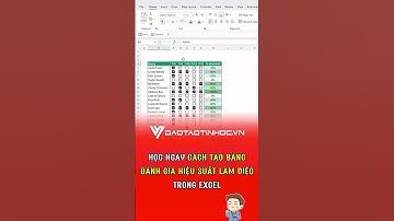 Tạo nhanh bảng đánh giá hiệu suất làm việc trong excel đơn giản #daotaotinhoc #tinhocvanphong #excel