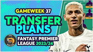 FPL DOUBLE GAMEWEEK 37 TRANSFER PLANS | BENCH BOOST ACTIVE! | Fantasy Premier League Tips 2023/24