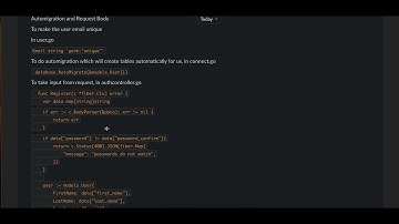 Go lang auto migration and request body