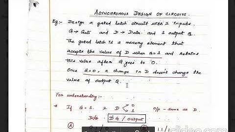 Design of Asynchronous Sequential Circuits  Part 1