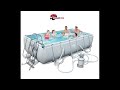 ! Bestway 56671 Power Steel Rectangular Above Ground Pool 488x244x122 Cm wthi felltar and ledar and