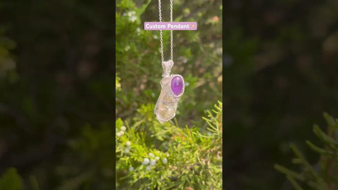 Custom Pendant: Angel Aura Quartz, Amethyst & Ethiopian Opal ✨ 
