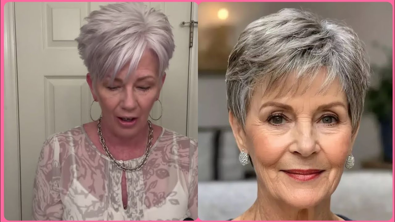 Elegant Hairstyles for Women Over 50+ 60+ 70+ / latest pixie cutting ideas 2026 #pixiecuts 