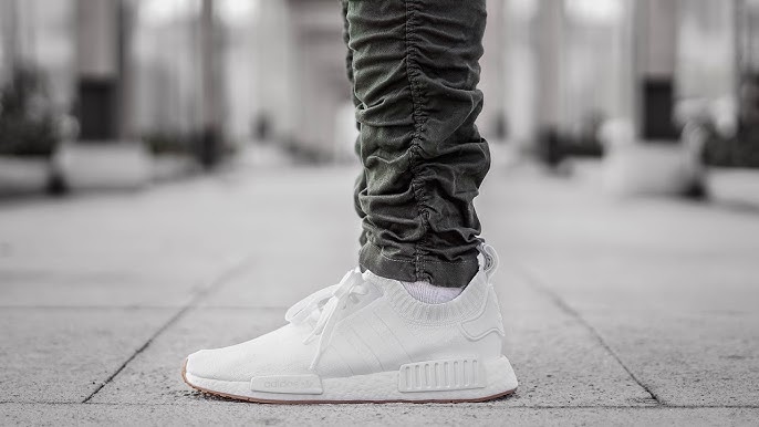 Adidas NMD City Sock White Gum/Black Gum On Feet - YouTube