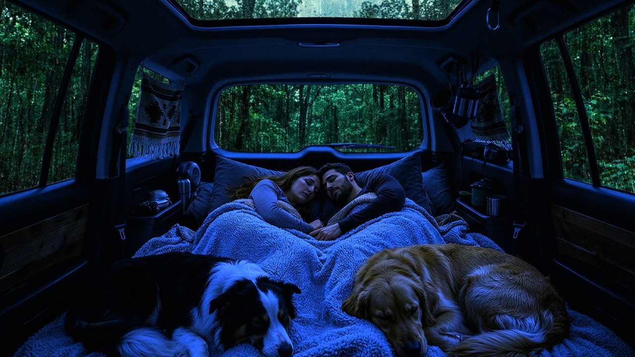 Ливень на крыше: глубокий сон с собаками