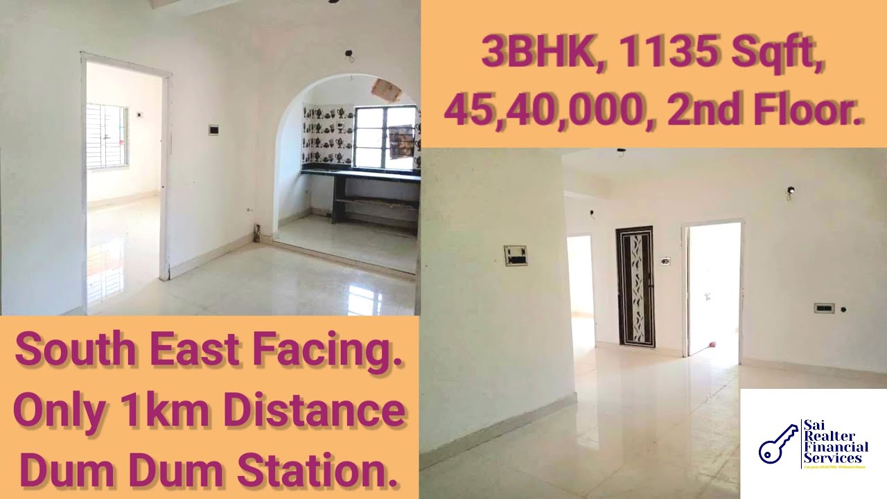 South East Facing 3BHK 1135 sqft Flat Sale 1Km Distance from Dum