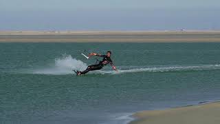 Kitesurfing Technique - Heelside Hand Drag Slow Mo