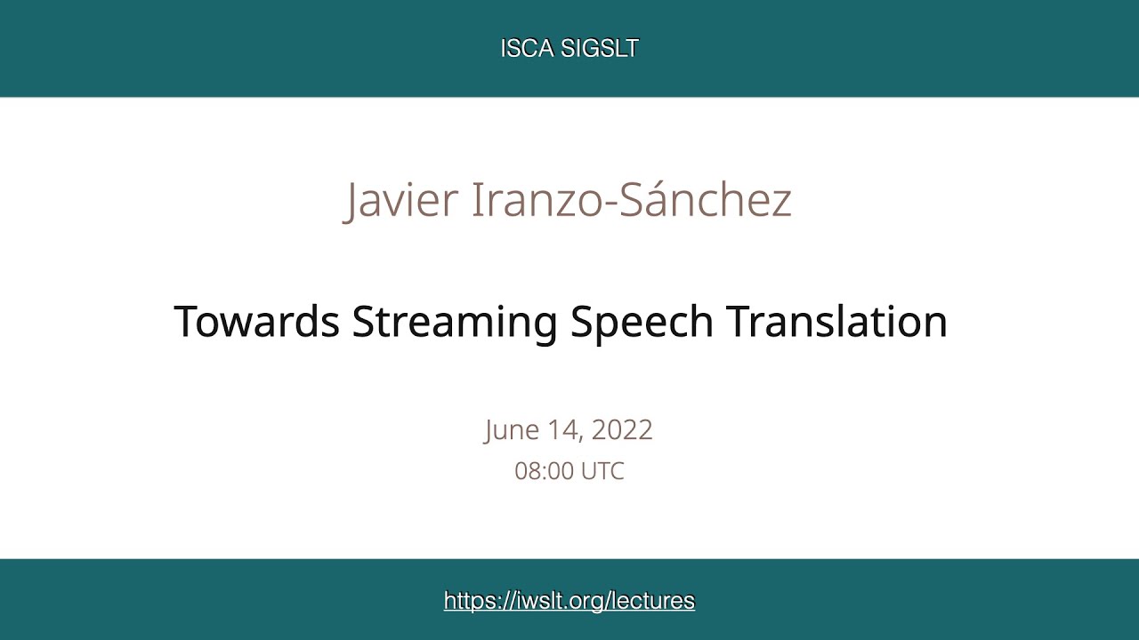 Towards Streaming Speech Translation - YouTube