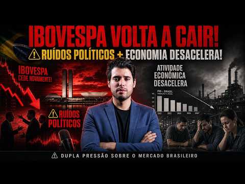 Ibovespa volta a cair com ruídos políticos e atividade econômica desacelerando