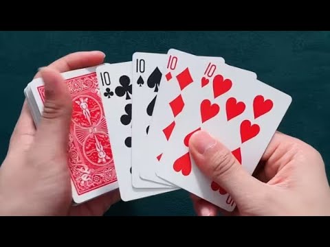 纸牌魔术教学教你在整叠牌里找出找出四张10！