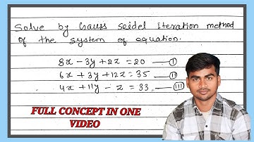 gauss seidel iteration method || How to solve gauss seidel iteration method|| SNME || static