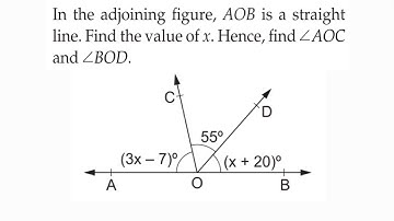 In the adjoining figure, AOB is a straight line. Find the value of x. Hence, find angle AOC.