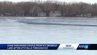 Download Lagu Iowan saves couple from frigid Okoboji waters after UTV falls through ice MP3