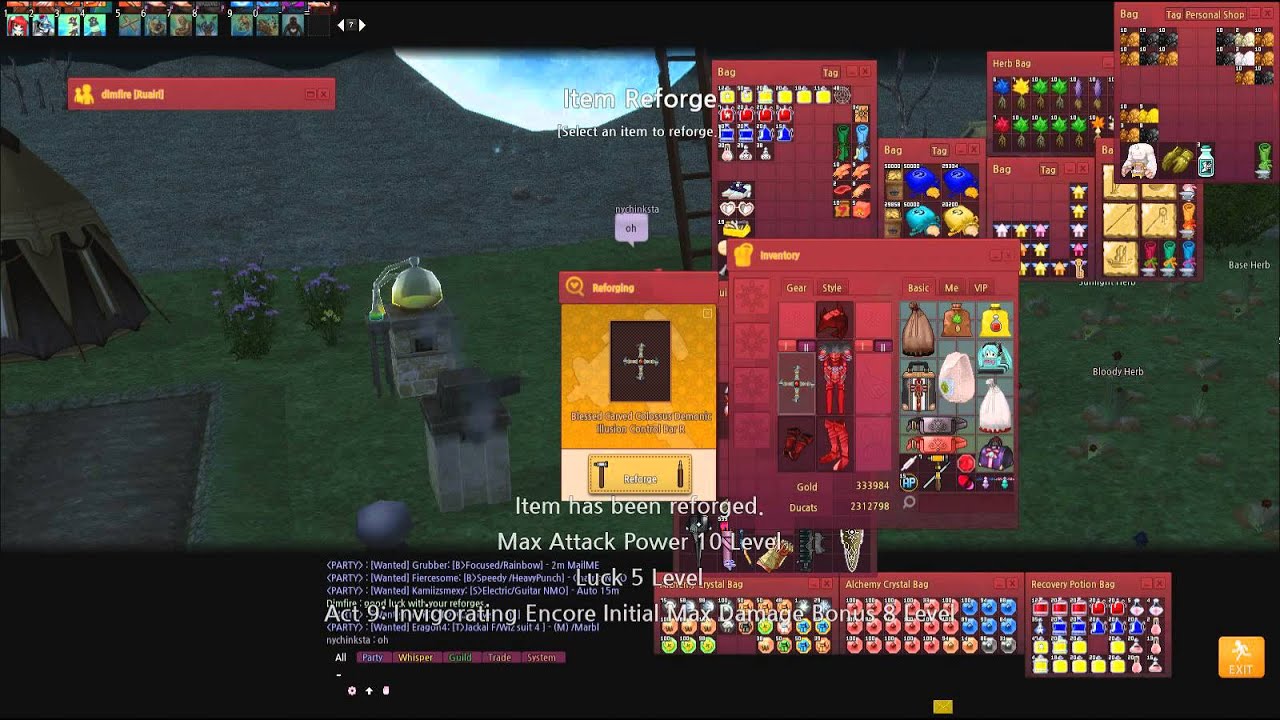 Mabinogi Crafting Demonic Illusion Control Bar (with and