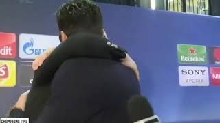 Buffon and Cristiano Ronaldo in the press mixed zone after the game