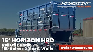 Horizon 16' HRD GN Roll Off Bundle (2) 10K Axles + 2 Bins w/ 6' Walls – 010088