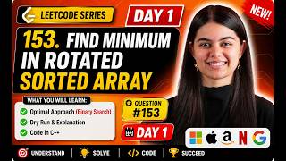 LeetCode 153 | Find Minimum in Rotated Sorted Array | Binary Search | C++ | Day 1 | DSA Series