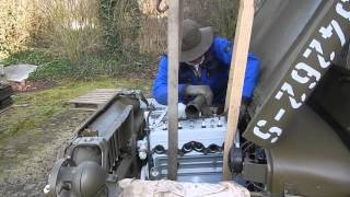 Ford GPW 1943 engine install with a JCB