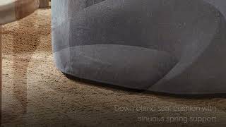 Sadie Slipcovered Linen-Blend Round Accent Chair