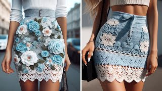 Beautiful Pencil Skirt Designs 💙, Красивое Крючком!