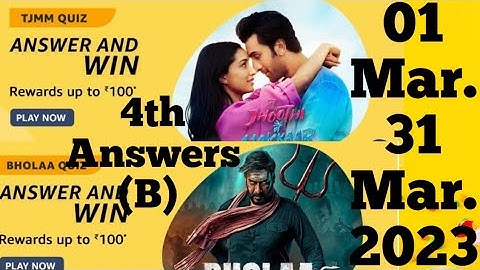 Amazon Tjmm Quiz Amazon Bholaa Quiz Answers Today l Amazon Quiz Answers Today l 01 March 2023