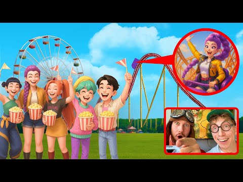 SLIDE EATER vs KPOP DEMON HUNTERS and SAJA BOYS | DRONE CATCHES RUMI MIRA ZOEY JINU in real life