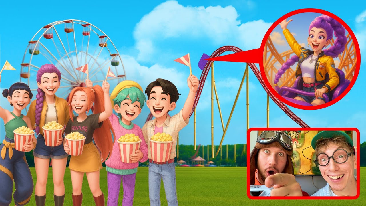 SLIDE EATER vs KPOP DEMON HUNTERS and SAJA BOYS | DRONE CATCHES RUMI MIRA ZOEY JINU in real life