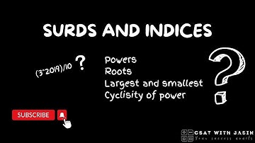 Lecture 5 - Surds and Indices - |UPSC|CSAT|BANK|SSC|NABARD