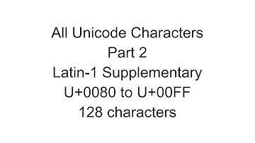 All Unicode Characters - Part 2 - Latin 1 Supplementary