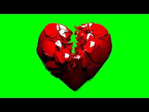 Free Hd Green Screen Broken Shattering 3D Heart