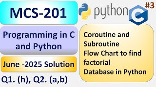 MCS201 | Coroutine and Subroutine | Find factorial | Database in Python | June2025 Solution
