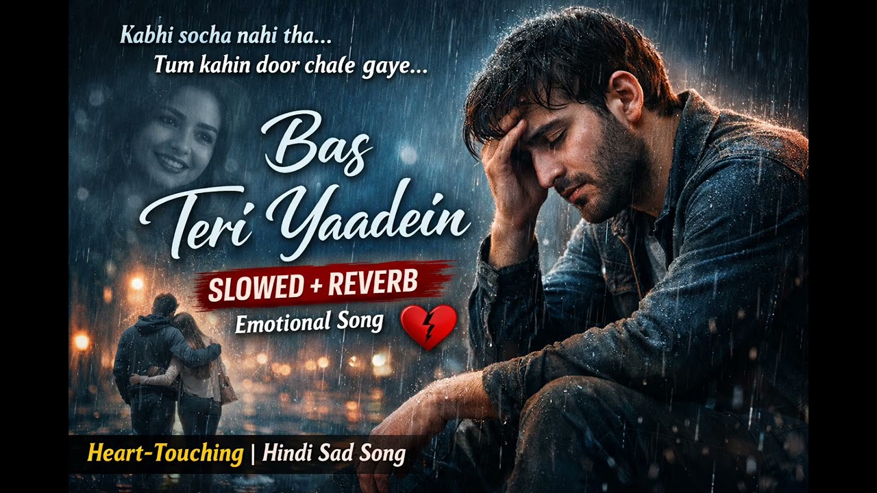 Bas teri yaadein #slowed reverb #sadsong ❤️‍🩹❤️‍🩹💔😭 #1million target 🎯
