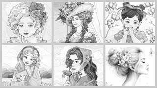 Celebration of Beauty Women and Girls Picture Collection Hey Color app #coloringbook #women screenshot 3