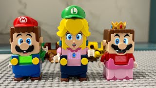 Mario Luigi and Peach changing clothes! LEGO SUITS