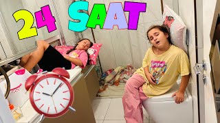 24 SAAT TUVALETTE KALMAK !!SON ÇIKAN KAZANIR!! #challenge #vlog #24saat