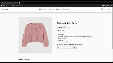 CS50 Project2 Commerce