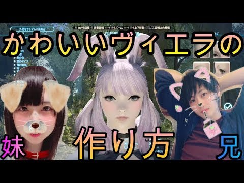 兄妹で 新種族ヴィエラの可愛いキャラクリを研究 Ff14 Youtube