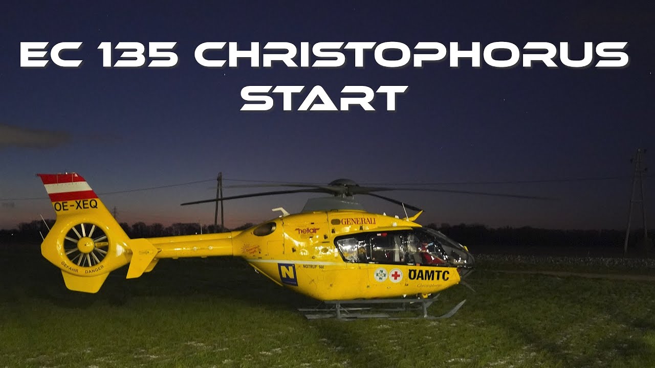 [EC 135 - Christophorus] Notarzt Hubschrauber Start am Morgen!