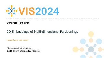 2D Embeddings of Multi-dimensional Partitionings - Fast Forward | VIS 2024