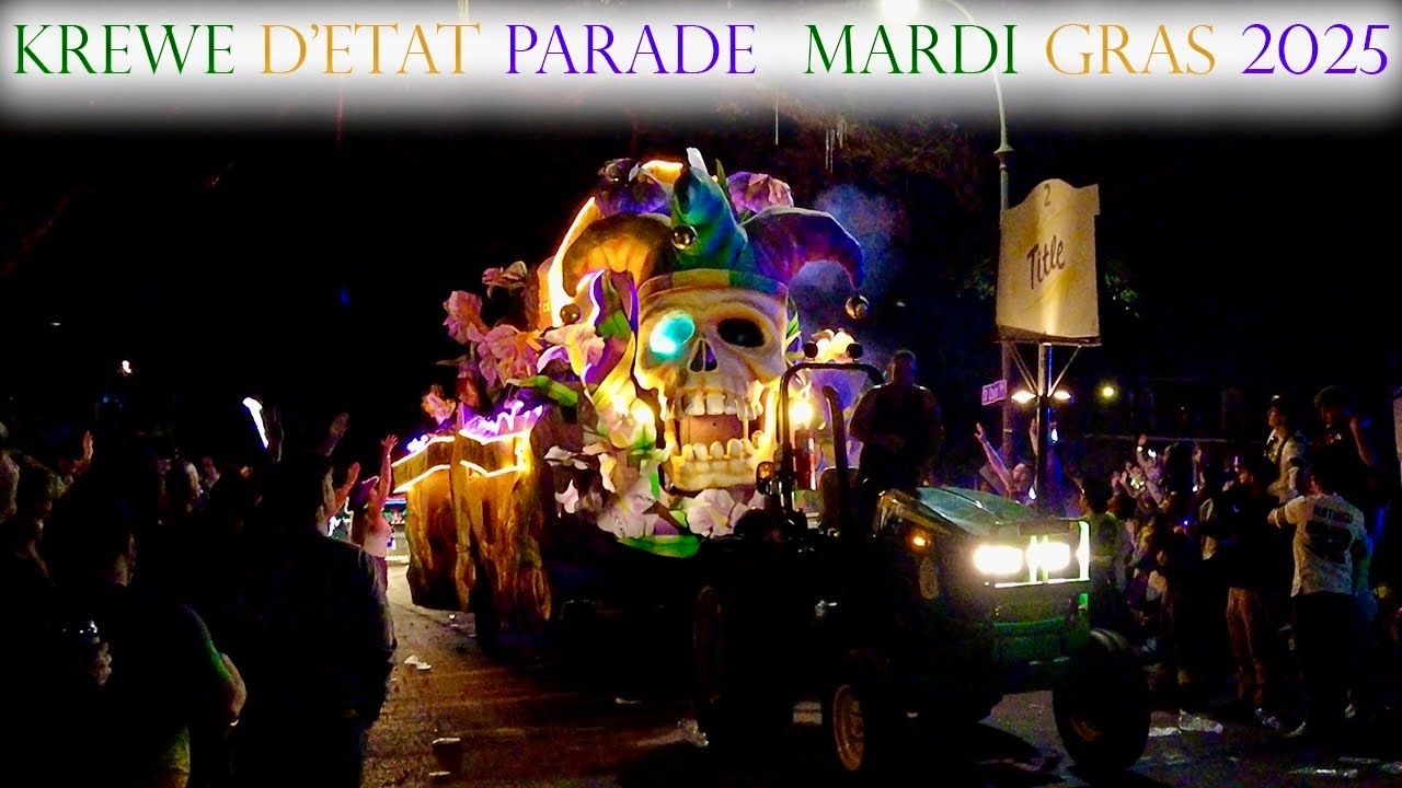 Krewe d'Etat Mardi Gras Parade 2025 | Political Parody Themed Floats | New Orleans, Louisiana | 4K